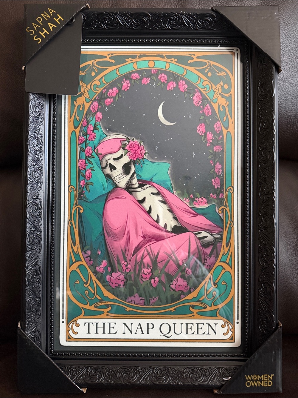The Nap Queen Wall Art - Pink & Teal